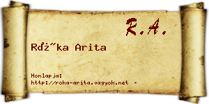 Róka Arita névjegykártya